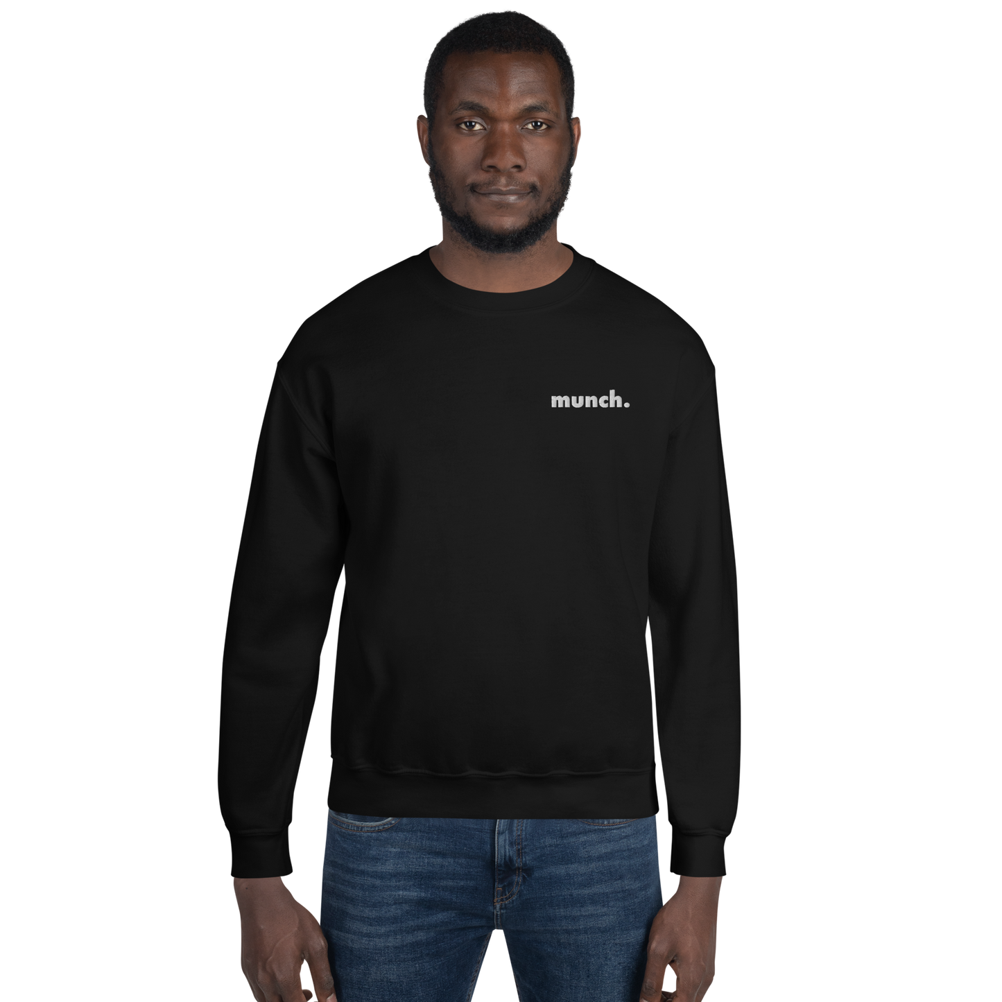 Embroidered Munch Crewneck - Black