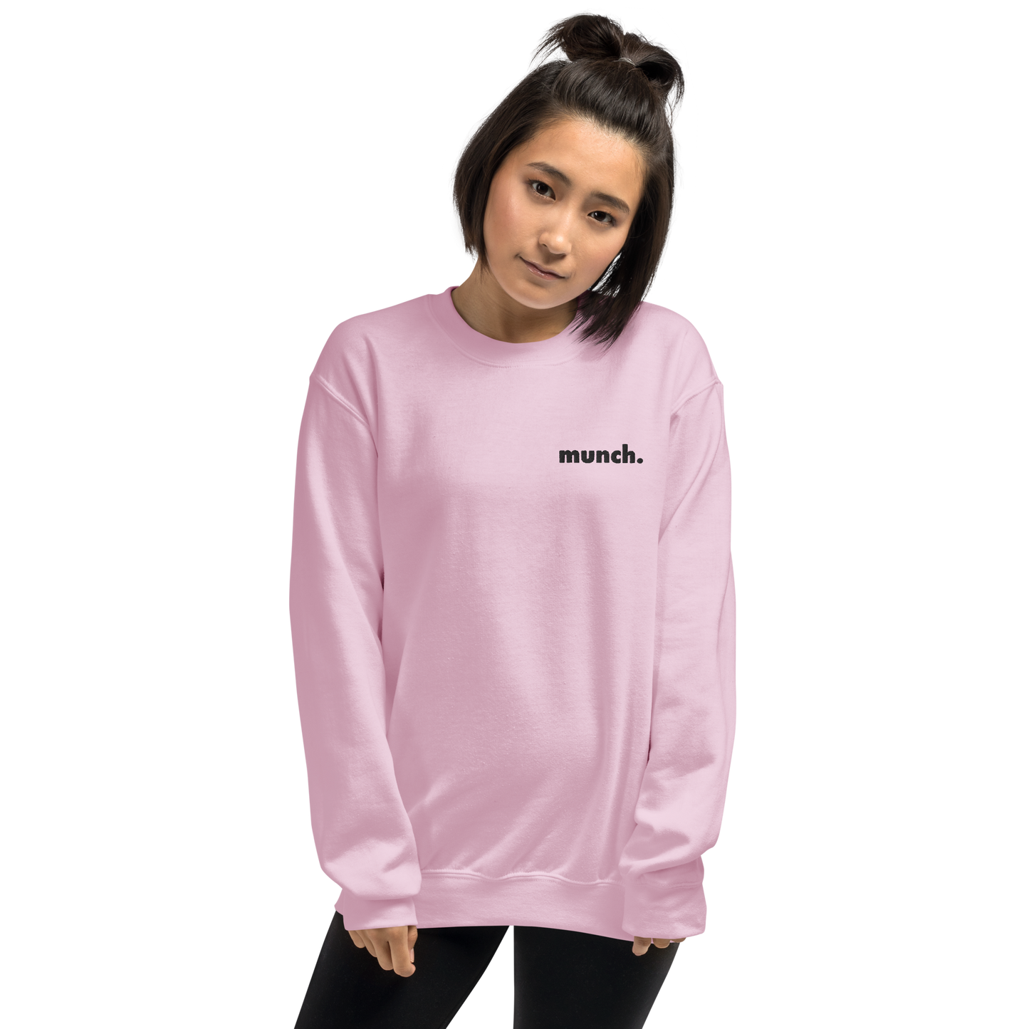 Embroidered Munch Crewneck - Pink